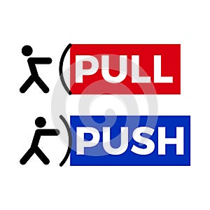 Pull push door sign