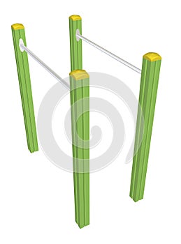 Pull-up bars, 3D illustration