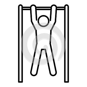 Pull-ups on the horizontal bar icon, outline style
