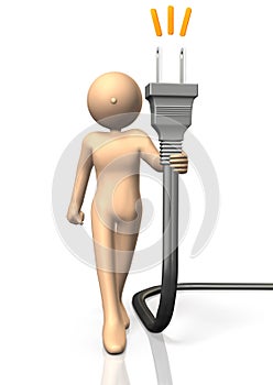 He pulled an outlet for energy saving.