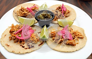 Pulled pork latin american tacos mexican food