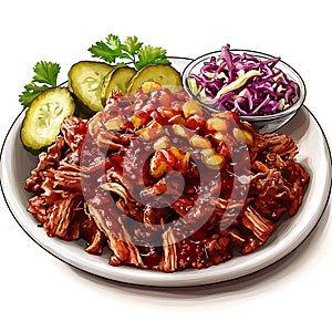 Pulled Pork Plate with Coleslaw and Pickles