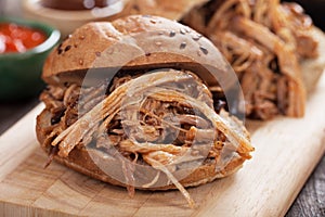 Pulled pork sandwich photo