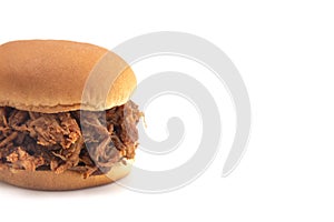 Pulled Pork Sandwich on a White Bun