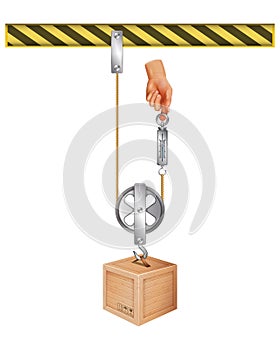 Pulley examples, types. Force increase by pulley blocks. The laws of motion. Loaded movable pulleys. Mechanical Power.