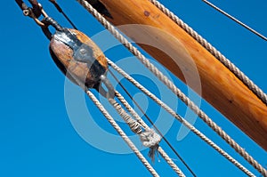 Pulley on fishing boat