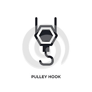 pulley hook isolated icon. simple element illustration from construction concept icons. pulley hook editable logo sign symbol