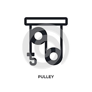 pulley isolated icon. simple element illustration from science concept icons. pulley editable logo sign symbol design on white