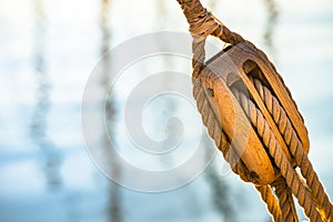 Pulley with ropes