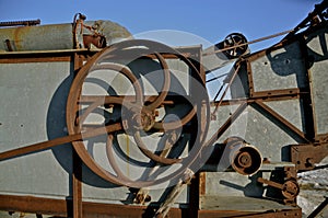 Pulley of a threshing machine