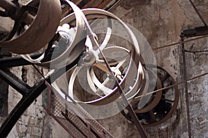 Pulley wheels at the National Slate Museum, Llanberis