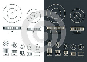 Pulleys and Idler blueprints set