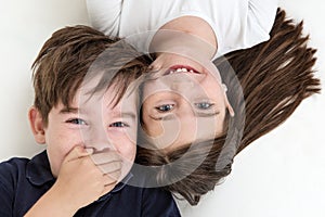 Pulling cheeky faces