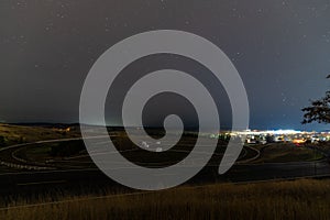 Pullman at Night with View on Race Track