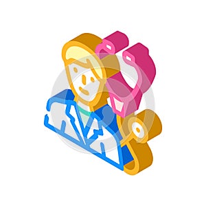 pulmonologist doctor isometric icon vector illustration