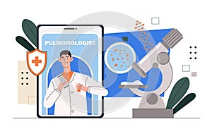 Pulmonologist with equipment vector concept