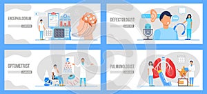 Pulmonologist, phthisiologist concept vector for the landing page, blog. Treatment of the prostate in the clinic, surgically. photo