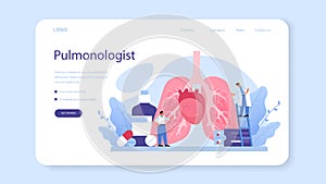 Pulmonologist web banner or landing page. Idea of health