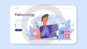 Pulmonologist web banner or landing page. Idea of health