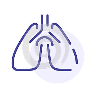 Pulmonology vector line icon, abstract lungs sign