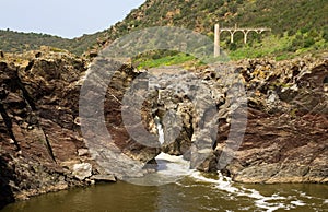 Pulo do Lobo waterfall closeup at Guadiana River