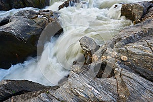 Pulo do Lobo waterfall with river guadiana and rock details in Mertola Alentejo, Portugal