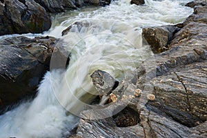 Pulo do Lobo waterfall with river guadiana and rock details in Mertola Alentejo, Portugal photo