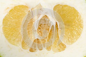 Pulp of a ripe oroblanco fruit, close-up