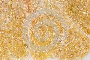 Pulp of a rope pomelo fruit, close-up