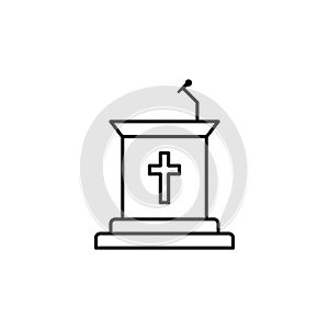 Pulpit, Christianity icon. Simple line, outline vector religion icons for ui and ux, website or mobile application