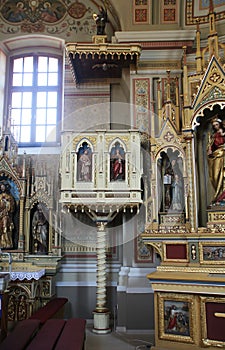 Pulpit in the church of Saint Matthew in Stitar, Croatia