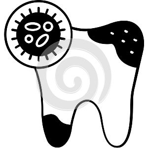 Pulpitis Glyph Vector Icon that can easily edit or modify.