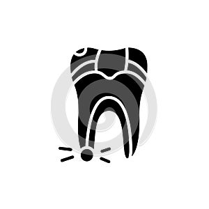 Pulpitis line icon. Isolated vector element.