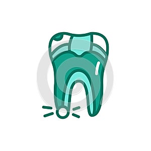 Pulpitis line icon. Isolated vector element.