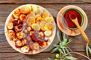 Pulpo a Feira with octopus potatoes gallega style photo