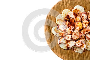 Pulpo a la gallega. Galician octopus isolated. Typical spanish food