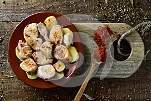 Pulpo a la gallega, a recipe of octopus typical in Spain