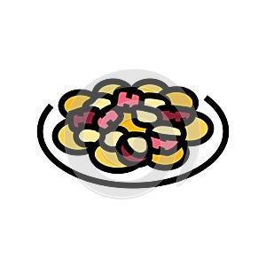 pulpo la gallega spanish cuisine color icon vector illustration