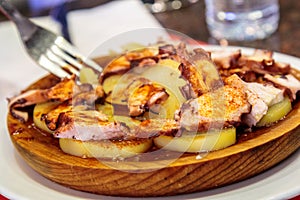 Pulpo a la gallega in street food la Boqueria photo