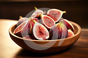 Pulpy Fresh sliced figs. Generate Ai