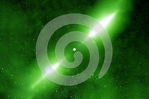 Pulsar in green. Elements of this image were furnished by NASA