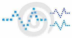 Pulse chart Mosaic Icon of Circles