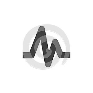 Pulse hearbeat medical icon simple flat illustration