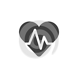 Pulse hearbeat medical icon simple flat illustration