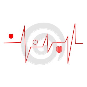 Pulse with heart beat linear icon. Modern outline concept for Health and Medical purposes