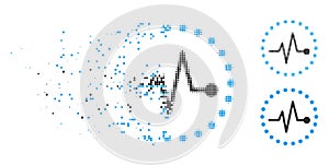 Fractured Dot Halftone Pulse Icon