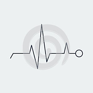 Pulse Icon. Heartbeat sign.Vector Illustration