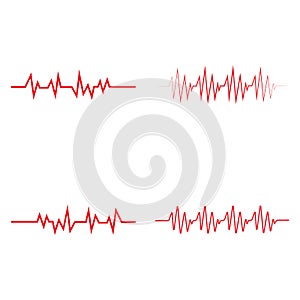 Pulse line ilustration vector template red