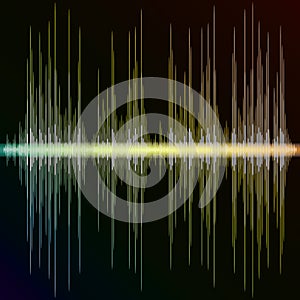 Pulse music player. Audio colorful wave logo. Color equalizer element. Isolated design symbol. Jpeg illustration