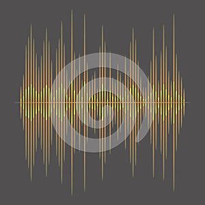 Pulse music player. Audio colorful wave logo. Color equalizer element. Isolated design symbol. Jpeg illustration